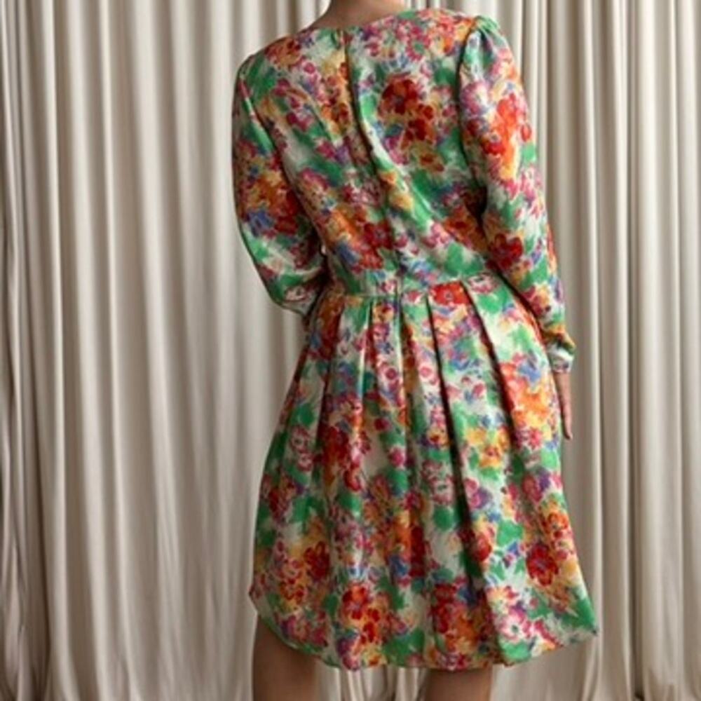 Chuck Jones Long Sleeve Floral Garden Party Dress - Size 12 - Picture 7 of 8